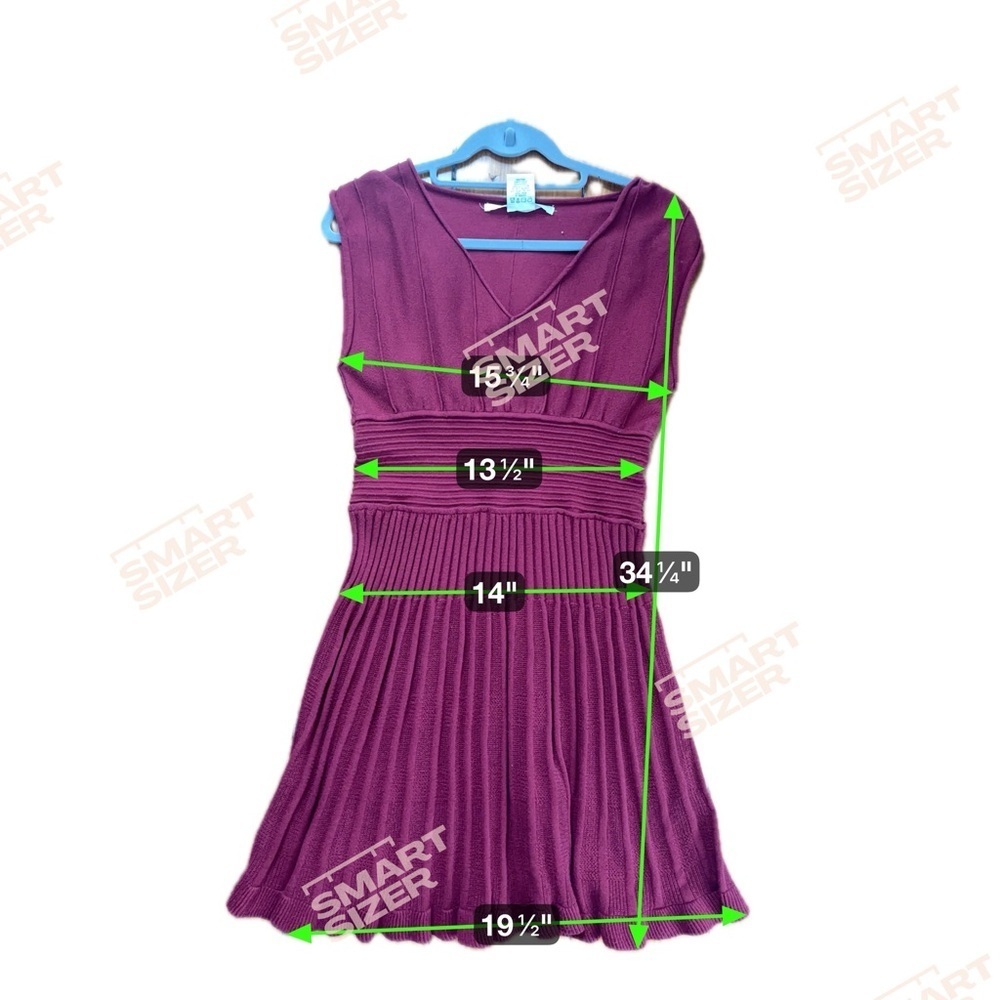 Max Studio Maroon Knit Pleated Fit & Flare Dress - Size L - Picture 6 of 6